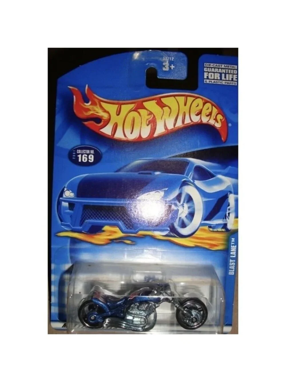 Die Cast Hot Wheels 2006 BLAST LANE #169 Blue w/Black Spokes Chrome Rims